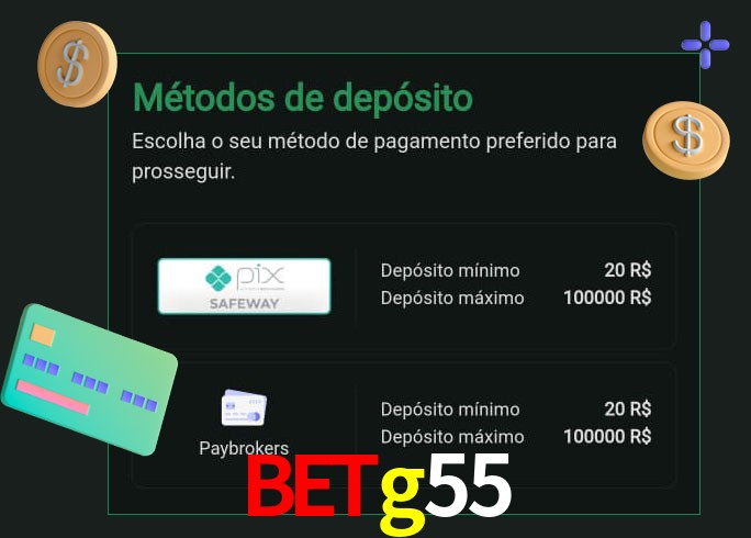 O cassino betg55 oferece uma grande variedade de métodos de pagamento